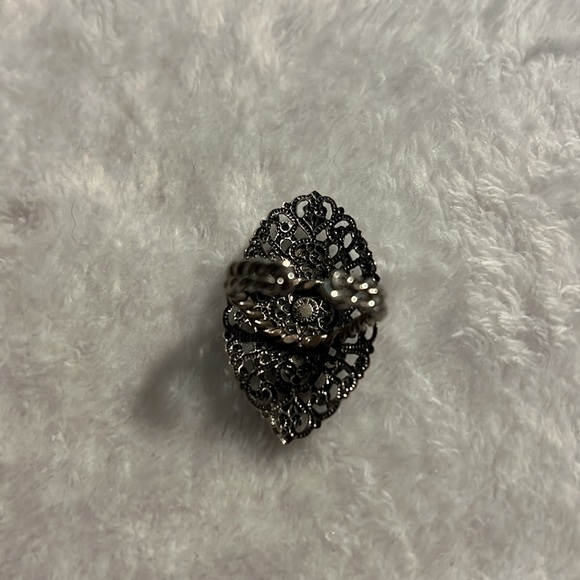 Western Germany Turquoise Colored Filigree Ring - Picture 9 of 9